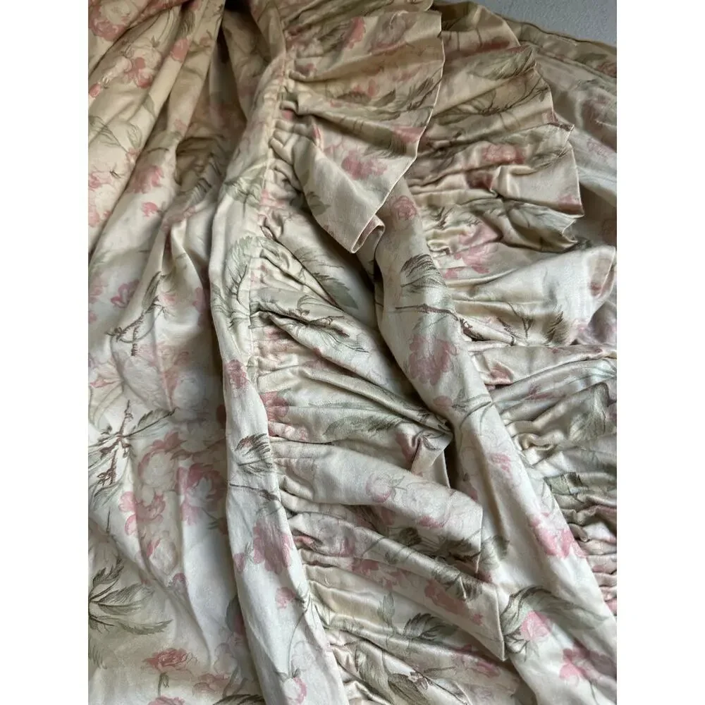 RALPH LAUREN Reine Floral Sateen king duvet cover+3 euro shams set 4 Ruffled